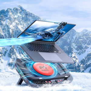 Memo FL08 Laptop Radiator Cooling Fan 2400RPM Turbo Compressed Air Cooler RGB