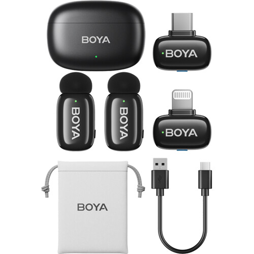 BOYA Mini 12 For ( Andriod Type C and I phone IOS ) Dual Wireless Microphone With Charging Case - Image 2